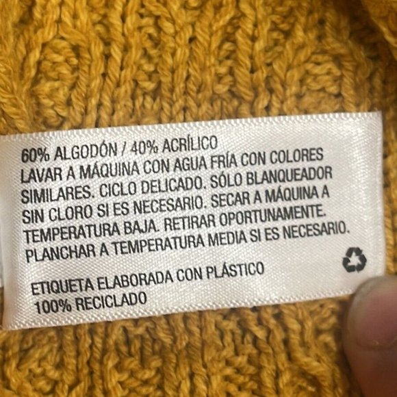 Universal Thread Women Pullover High Low Sweater Open Knit V Neck Mustard SZ S - Picture 7 of 8